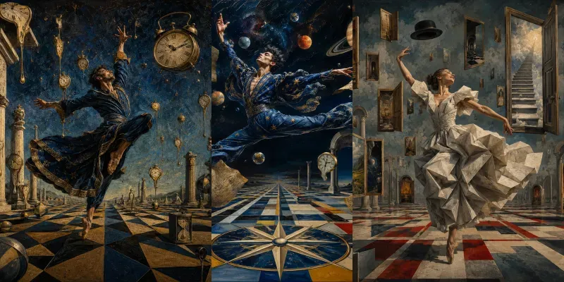 Surrealist Dancers Of Time generated by undefined