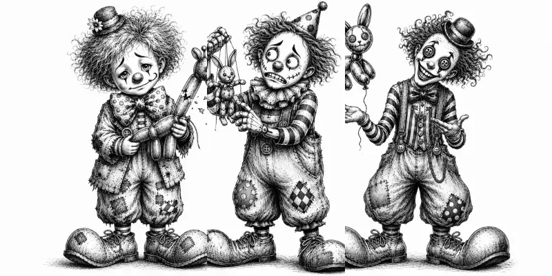 Vintage Gothic Clown Art generated by undefined