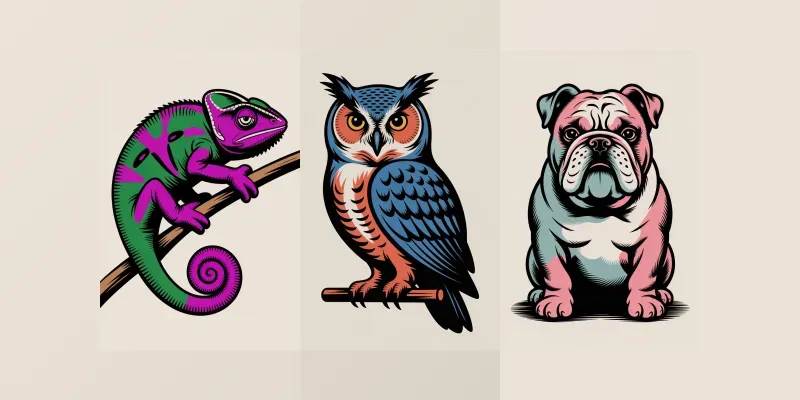 Pop Art Inspired Animal Posters generated by undefined