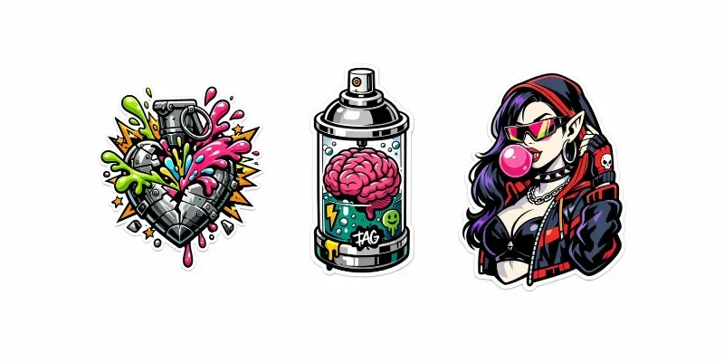 Neon Rebel Sticker Vaults generated by undefined