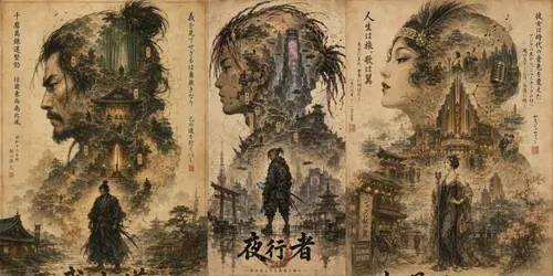 Sumie Portrait Map Art generated by chatgpt-image