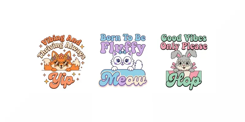 Cute Groovy Animal Character Design generated by undefined