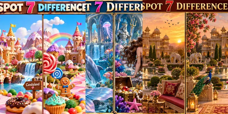 Spot 7 Differences Puzzle Images