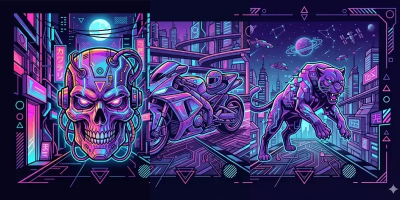 Neon Sunset Streetwear Artworks generated by undefined