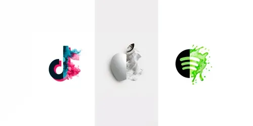 Split Tone Social Media Icon Logos generated by midjourney