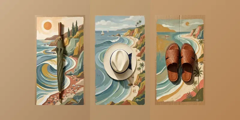 Retro Midcentury Ocean Product Layouts generated by undefined