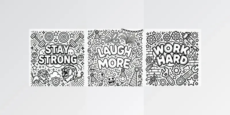 Positive Affirmations Coloring Pages generated by undefined