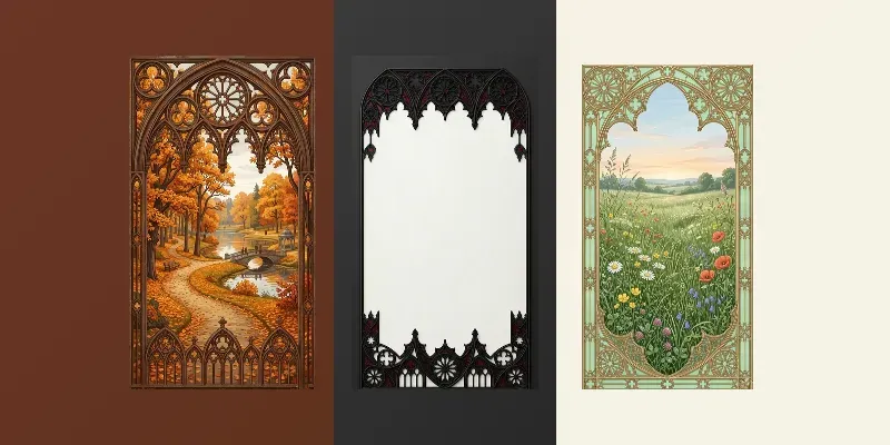 Slim Gothic Rose Window Overlays generated by undefined