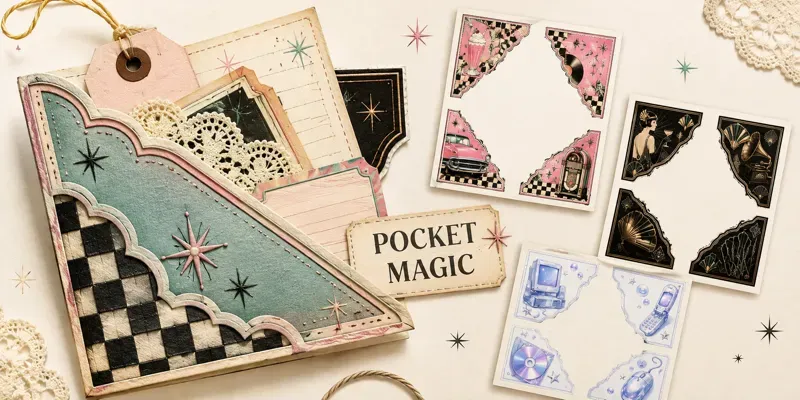 Printable Junk Journal Corner Pockets generated by undefined