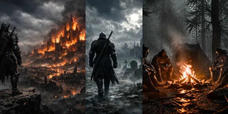 Dark Fantasy Knight Epic Scenes Collections generated by undefined