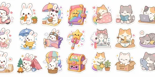 Etsy Kawaii Sticker Pack Generator generated by chatgpt-image