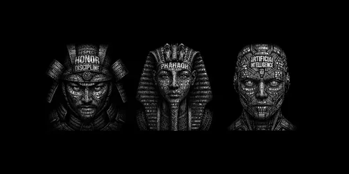 Black White Typography Portrait Art generated by chatgpt-image