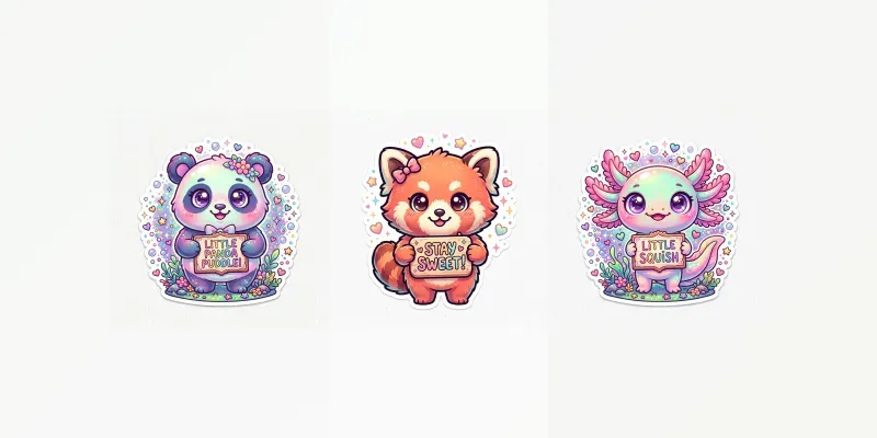 Cute Animal Stickers generated by undefined