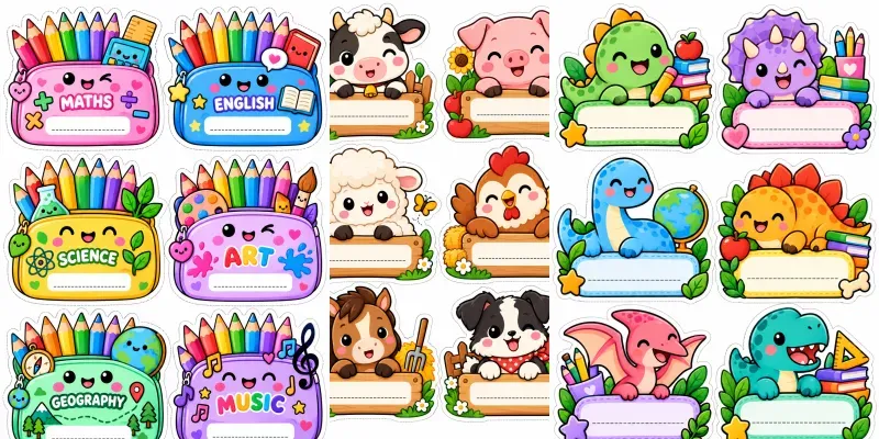 Colored Labels For Primary School