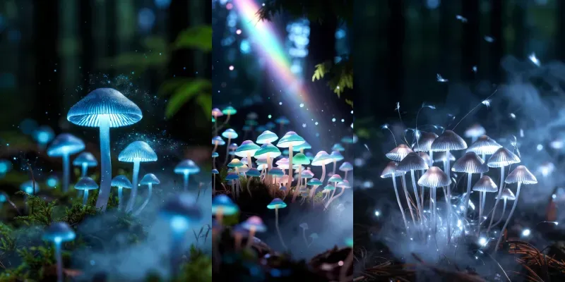 Luminous Mushroom Grove Spirit Portraits generated by undefined
