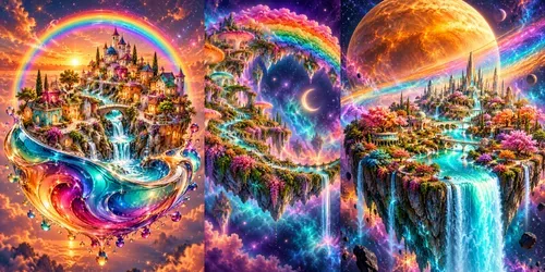 Rainbow Dreamscape Fantasy Worlds generated by chatgpt-image