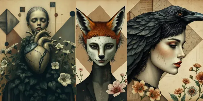 Surreal Vintage Fusion Portraits generated by undefined