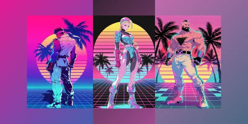 Street Fighter Vaporwave Reimaginings generated by undefined