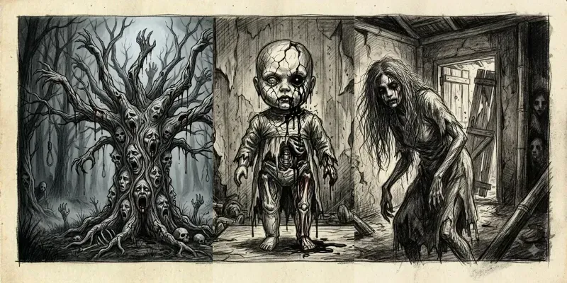 Haunting Dark Pencil Horror Art generated by undefined