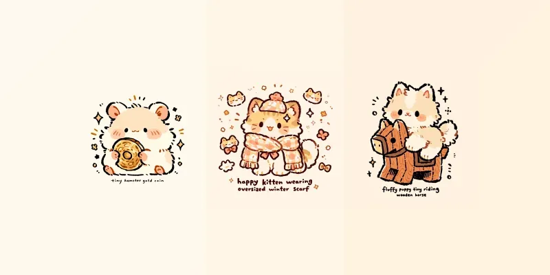 Cute Kawaii Pet Stickers generated by undefined