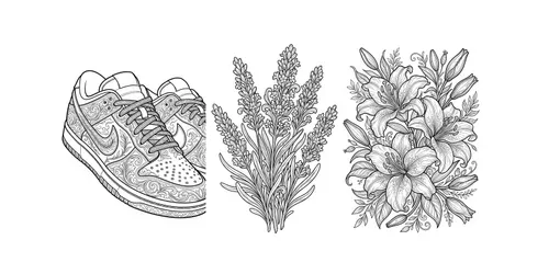 Romantic Sublime Coloring Book Pages generated by gemini-image