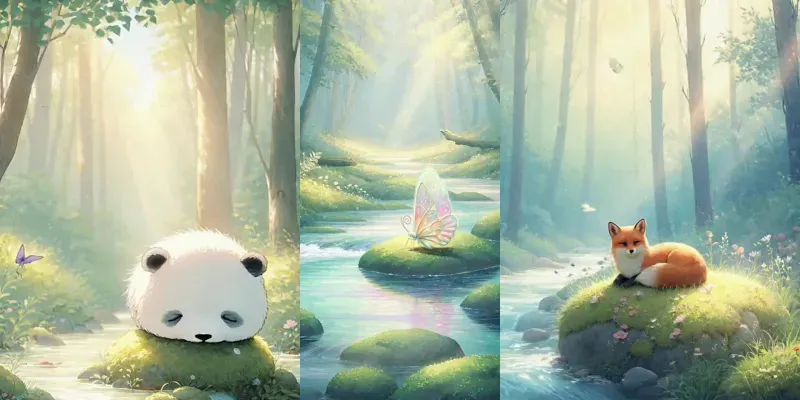 Cozy Watercolor Animals generated by undefined