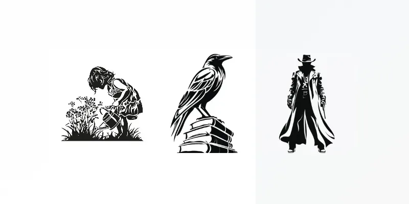 High Contrast Stencil Illustrations generated by undefined