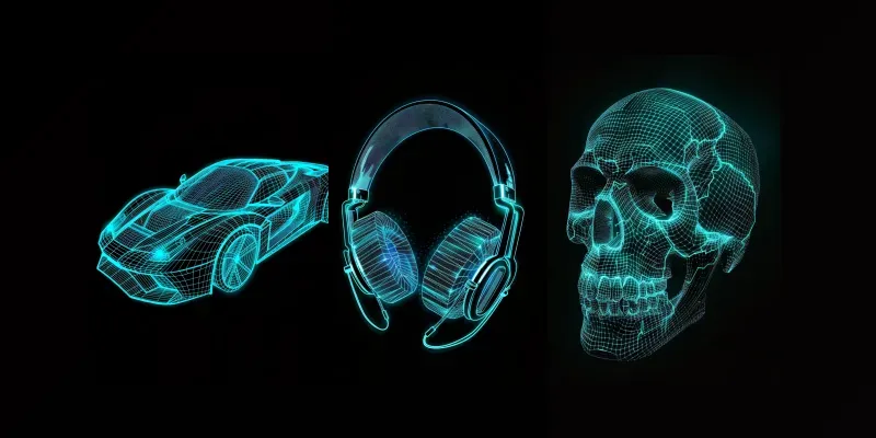 Neon Wireframe Vector Art Generator