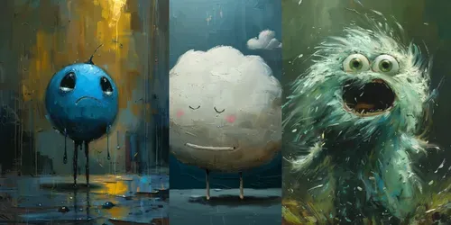 Oil Paint Element Characters generated by midjourney