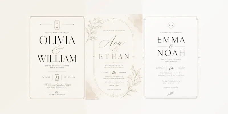 Minimalist Wedding Invitations generated by undefined