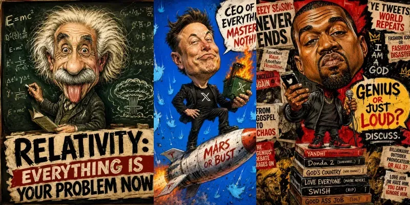 Viral Sarcastic Celebrity Caricatures generated by undefined