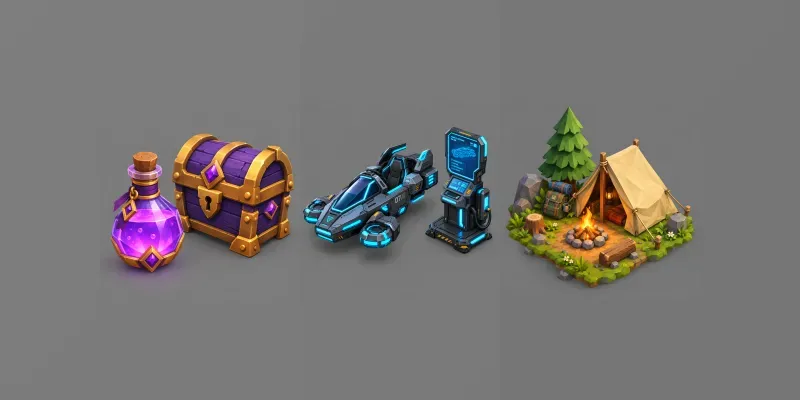 Isometric 3D Lowpoly Game Assets generated by undefined