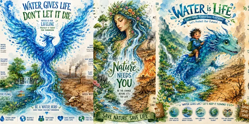 Save Water Poster Packs generated by undefined