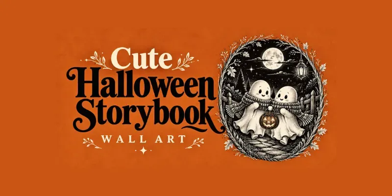 Cute Halloween Storybook Wall Art