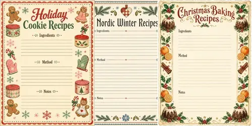 Vintage Christmas Recipe Cards generated by chatgpt-image