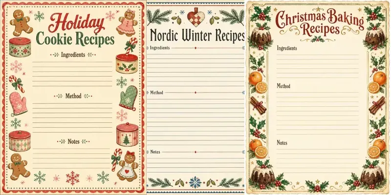 Vintage Christmas Recipe Cards generated by undefined