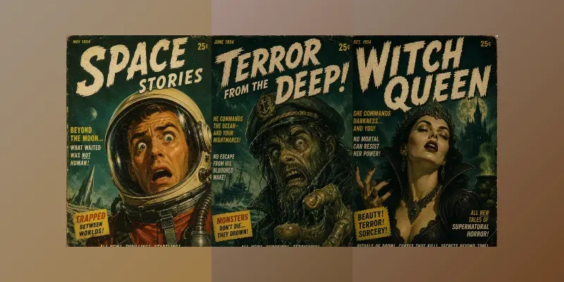 Vintage Pulp Covers generated by undefined