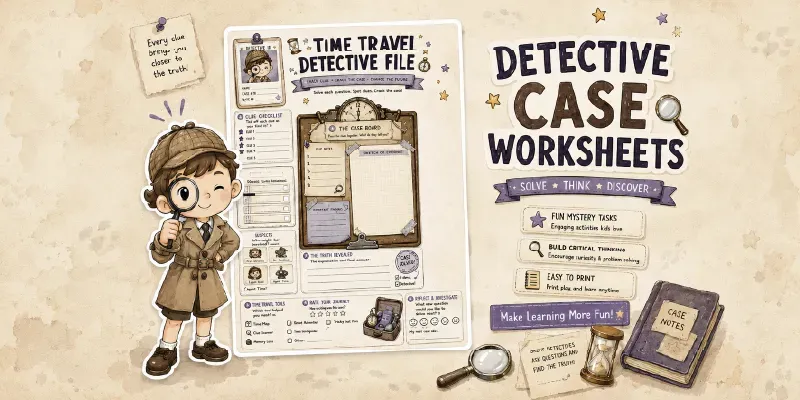Kids Detective Case Worksheets generated by undefined