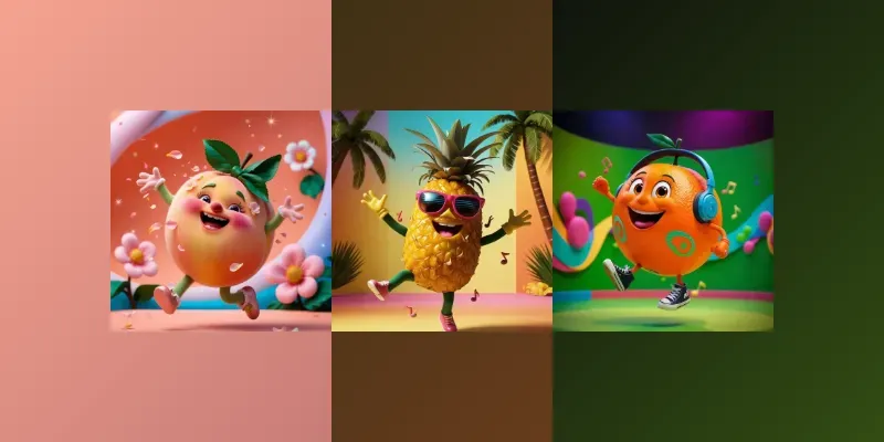 Vibrant 3D Personified Fruit Characters generated by undefined
