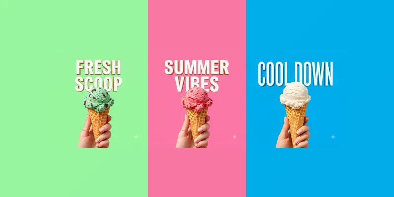 Popart Typographic Ice Cream Posters generated by undefined