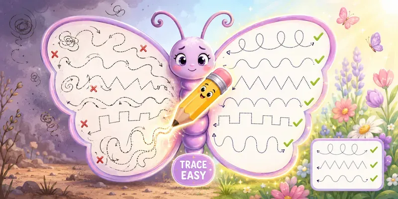 Kids Pre Writing Line Tracing Worksheets generated by undefined