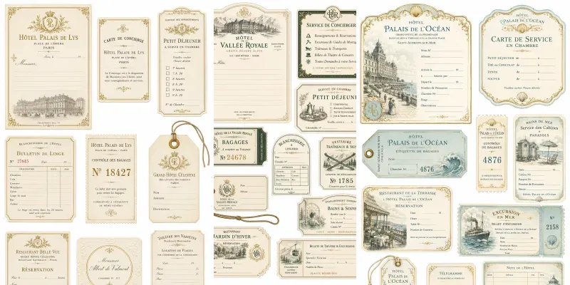 Grand Hotel Vintage Ephemera generated by undefined