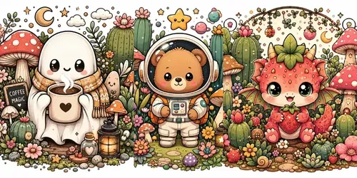 Whimsical Kawaii Garden Art generated by chatgpt-image