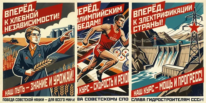 Vintage Soviet Poster Series generated by undefined