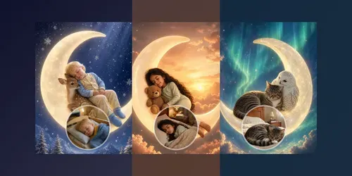 Crescent Moon Dreams For Kids Pets generated by chatgpt-image