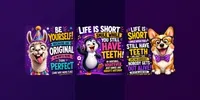 Cute Animal Wisdom Typography Posters chatgpt-image prompt mini thumbnail