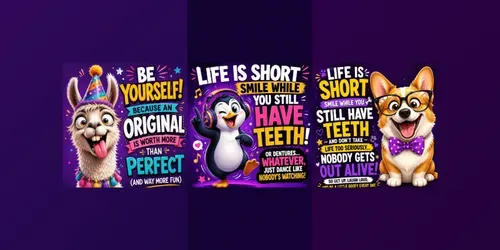 Cute Animal Wisdom Typography Posters generated by chatgpt-image
