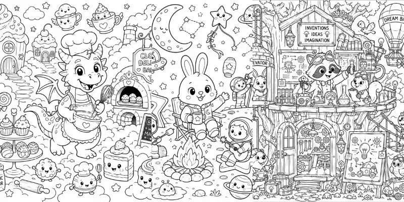 Whimsical Storybook Coloring Worlds generated by undefined