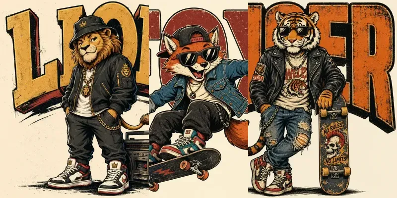 Retro Animal Streetwear generated by undefined