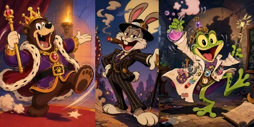Looney Fantasy Animal Cartoons generated by chatgpt-image